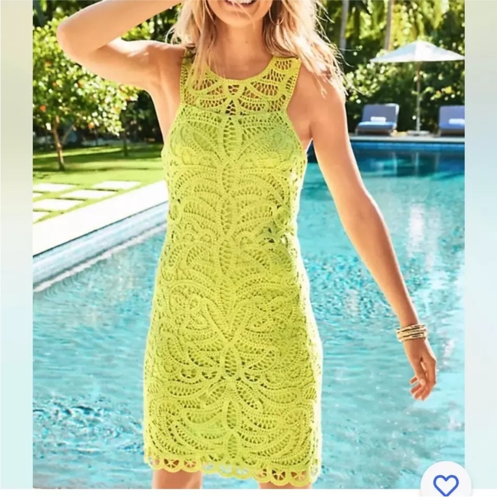 Lilly Pulitzer siesta shift dress matcha green knit, size small